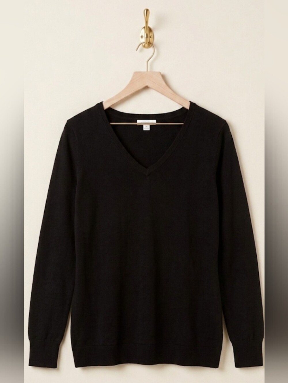 Black Vneck Tunic Sweater XL New